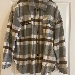 Plaid Button-Up Jacket